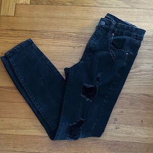 Aeropostale Black Ripped Skinny Jeans